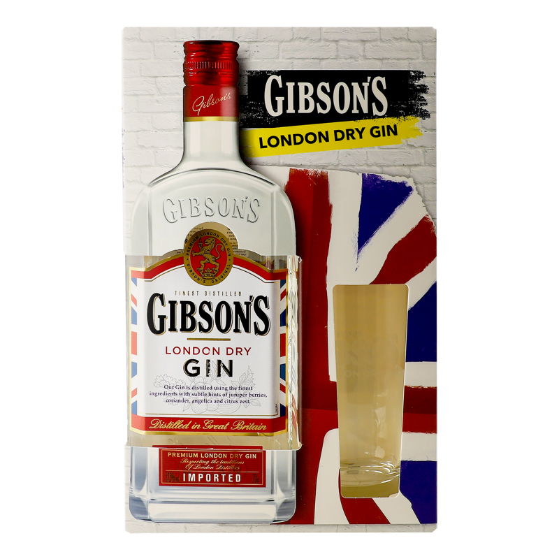 ДжинGibson's 0,7л LondonDry 37,5%+бокал