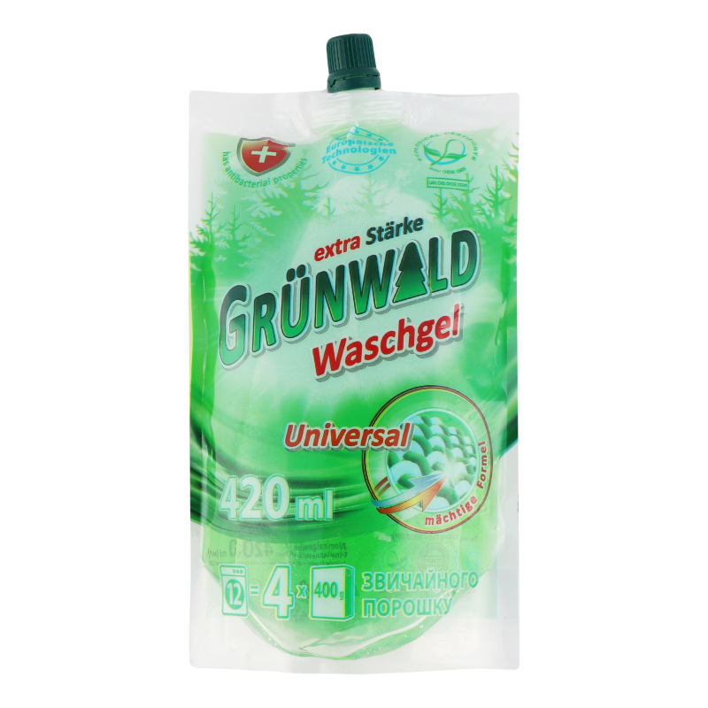 Засіб д/прання Grunwald 420мл д/кол біл