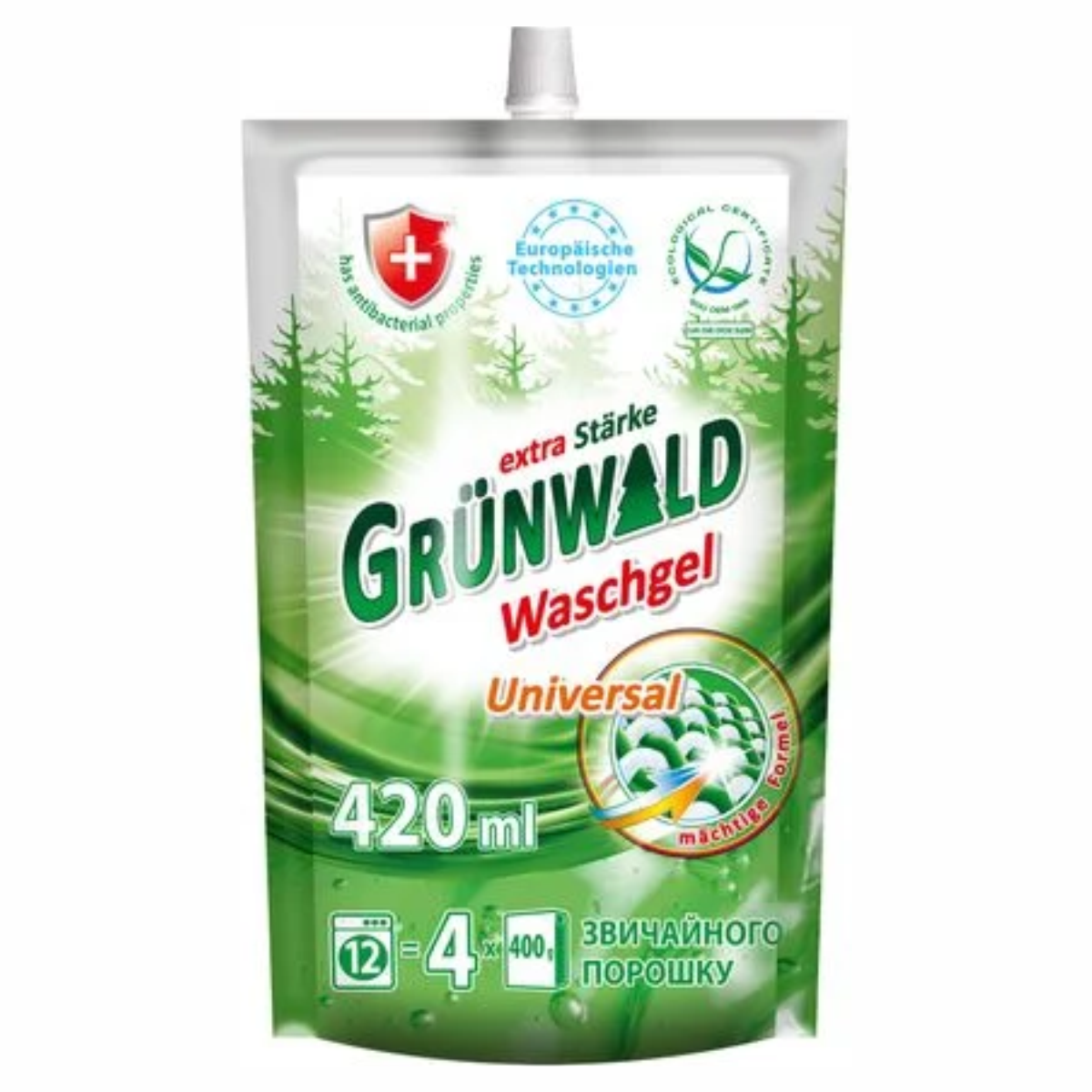 Засіб д/прання Grunwald 420мл д/кол біл
