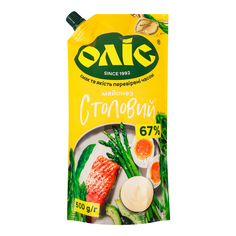 Майонез Оліс 67% 500г Столовий д/п