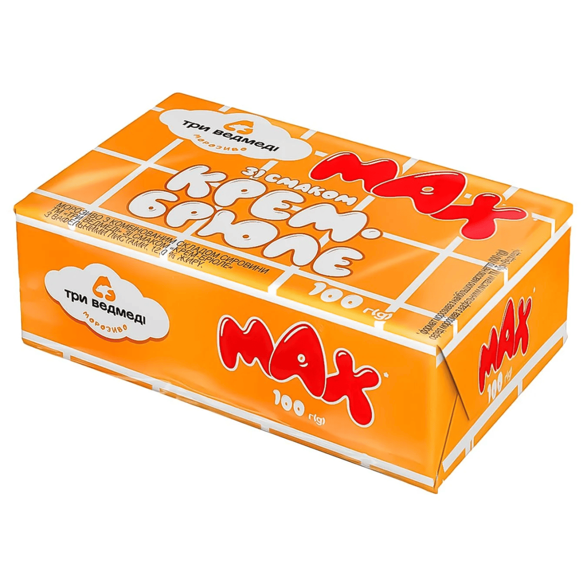 Морозиво ТриВедмеді 100г крем брюле брик