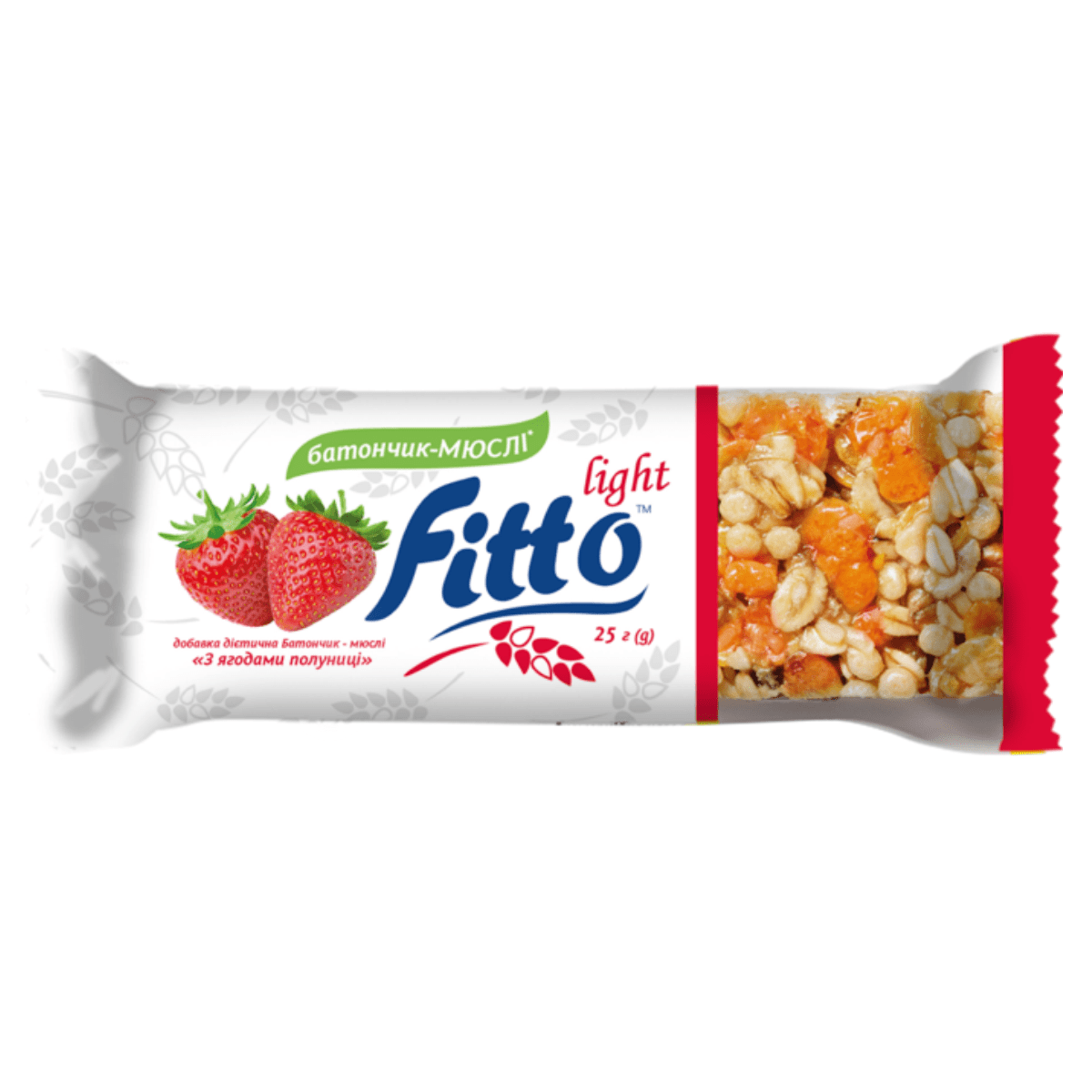 Батончик-мюслі Fitto light 25г Полуниця