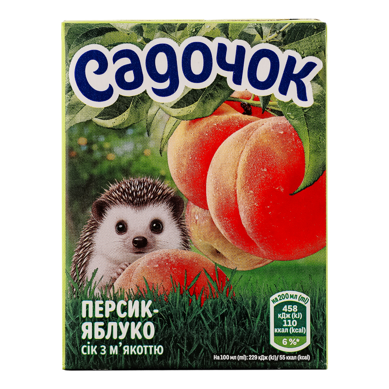 Сік Садочок 0,2л Персик-Яблуко