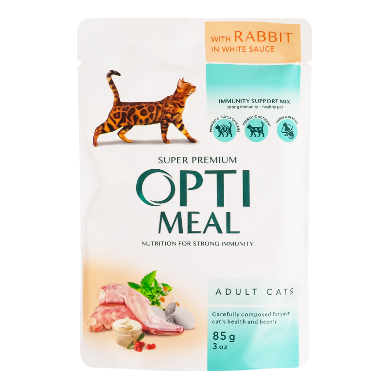 Корм Optimeal дк 4*85г Кролик в біл соус
