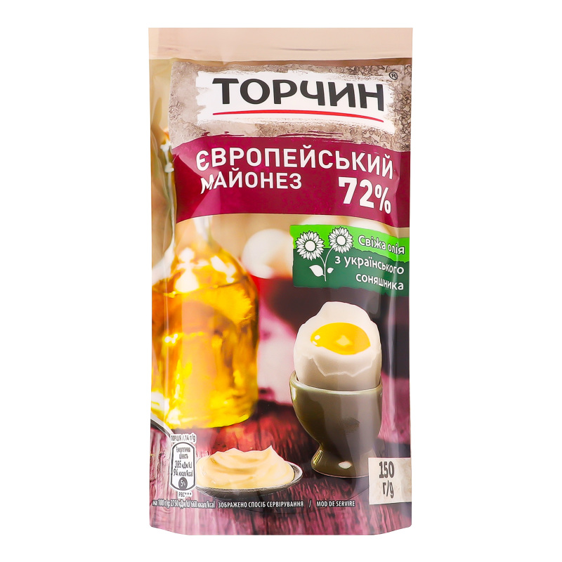 Майонез Торчин д/п 150г 72% Європейський
