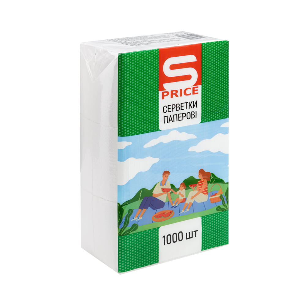 Серветка S-Price 1000шт паперова біла 1