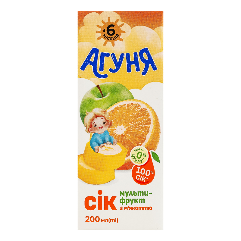 ДХ Сік Агуня 0,2л Мультифрукт з м'якоттю
