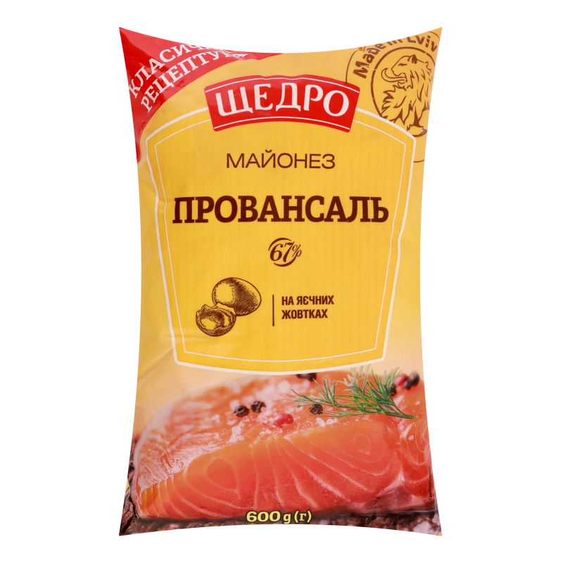 Майонез Щедро 67% 600г Провансаль ф/п