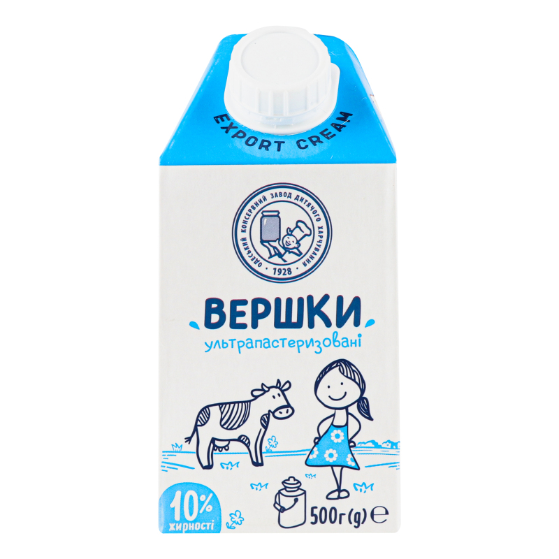 Вершки НашеМолоко 10%500г Ультрапастериз