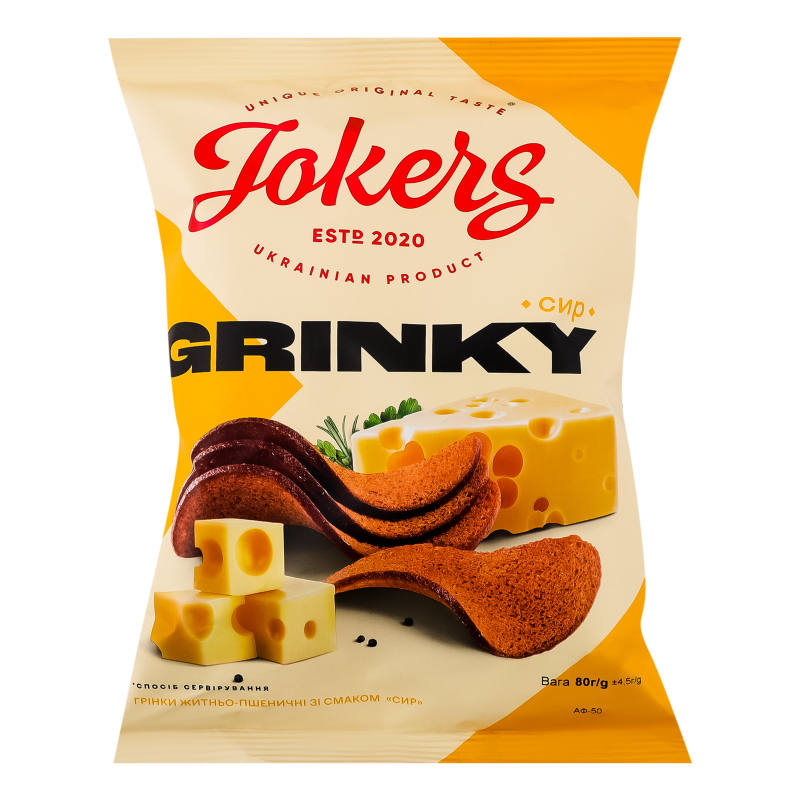 Грінки JokerS 80г Сир