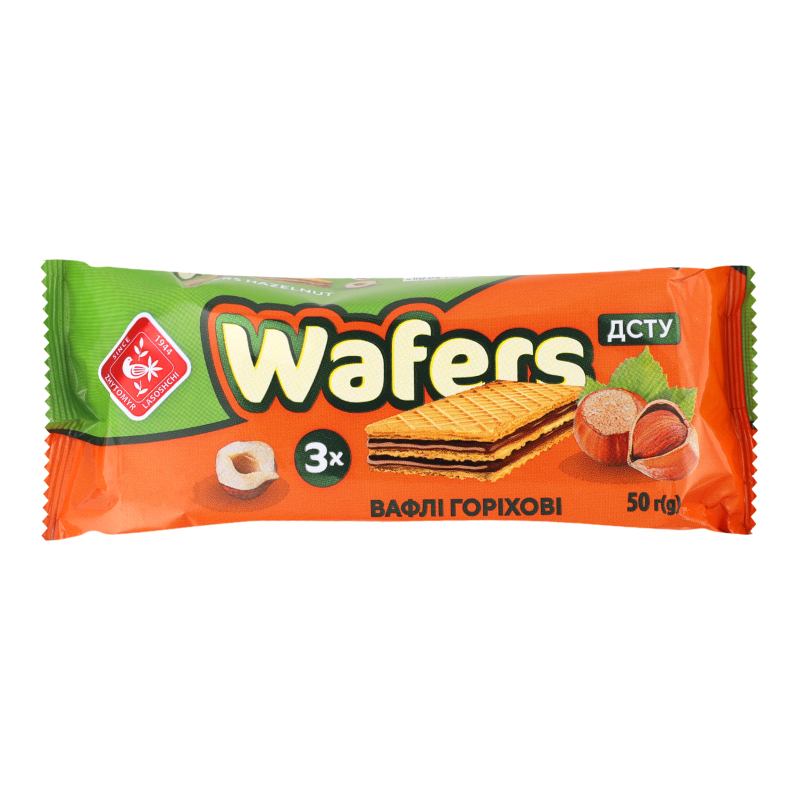 Вафлі Wafers 50г Горіх