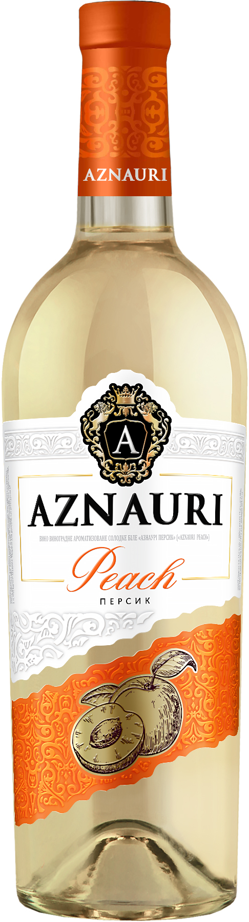 Вино Aznauri 0,75л Персик біл/сол 13%