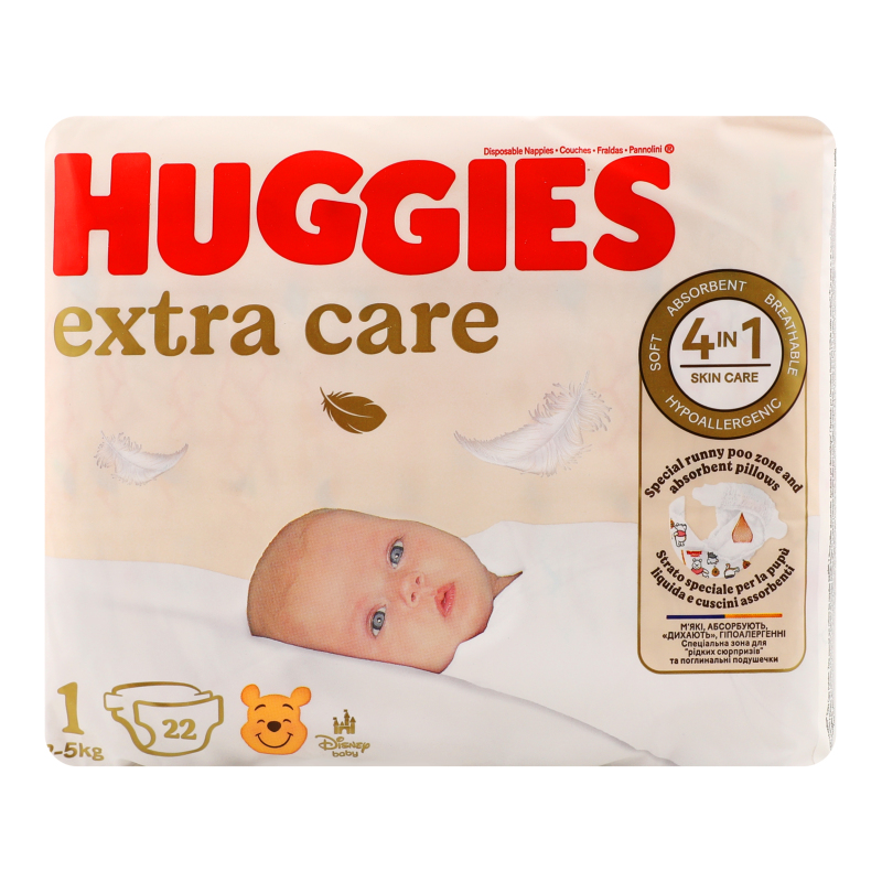 Підгузники Huggies Extra Care 1 2-5кг 22