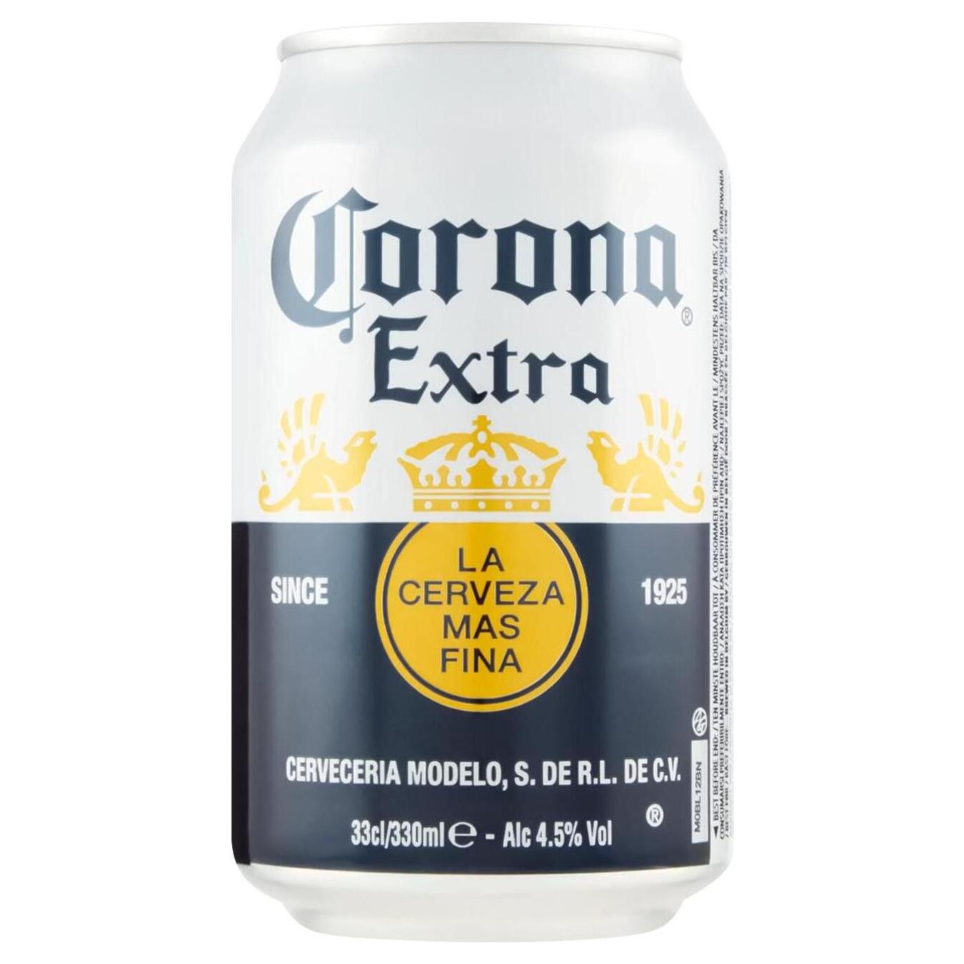Пиво Corona 0,33л Extra 4,5%  ж/б