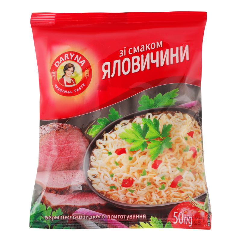 Вермішель ш/п Daryna 50г Яловичина