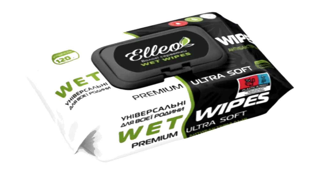 Серветки вол ELLEO дитячі 120штАнтибакт