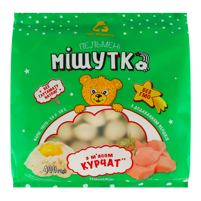 Пельмені Три Ведмеді 400г Мішутка Курчат