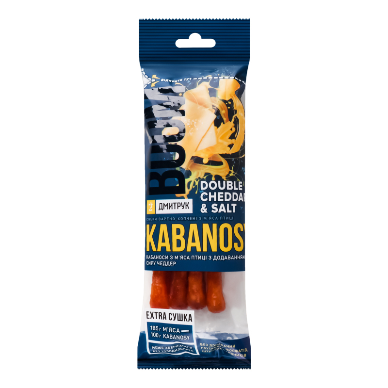 Кабаноси Kabanosy 40г CHEDDAR&SALT сир