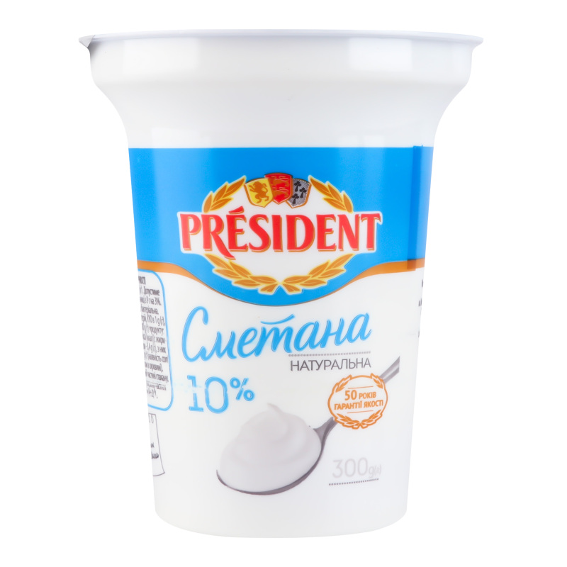 Сметана President 15% 300г стак