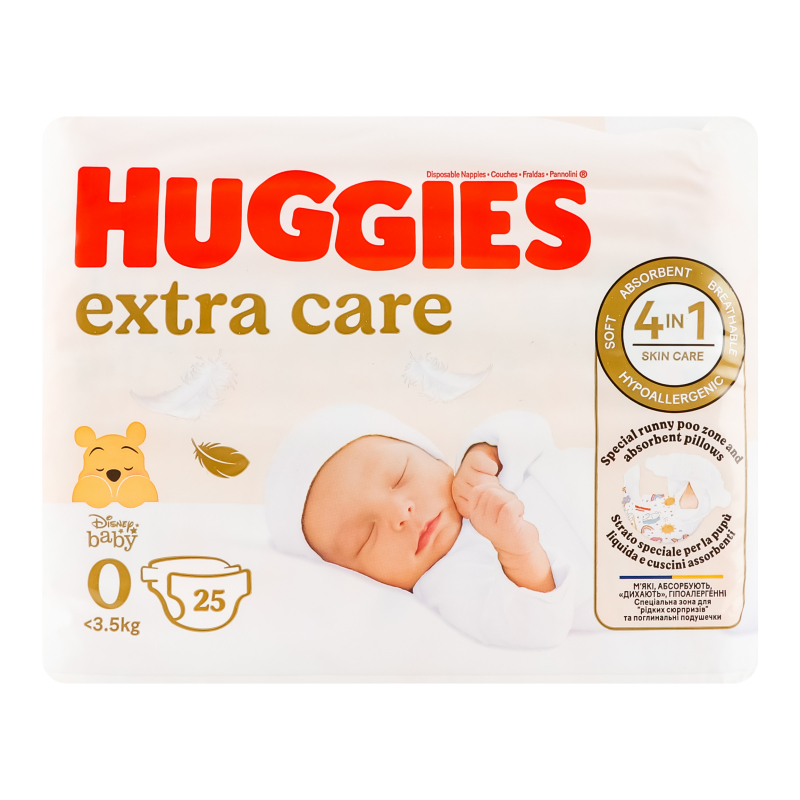 Підгузники Huggies Extra Care0 3-5кг 25ш