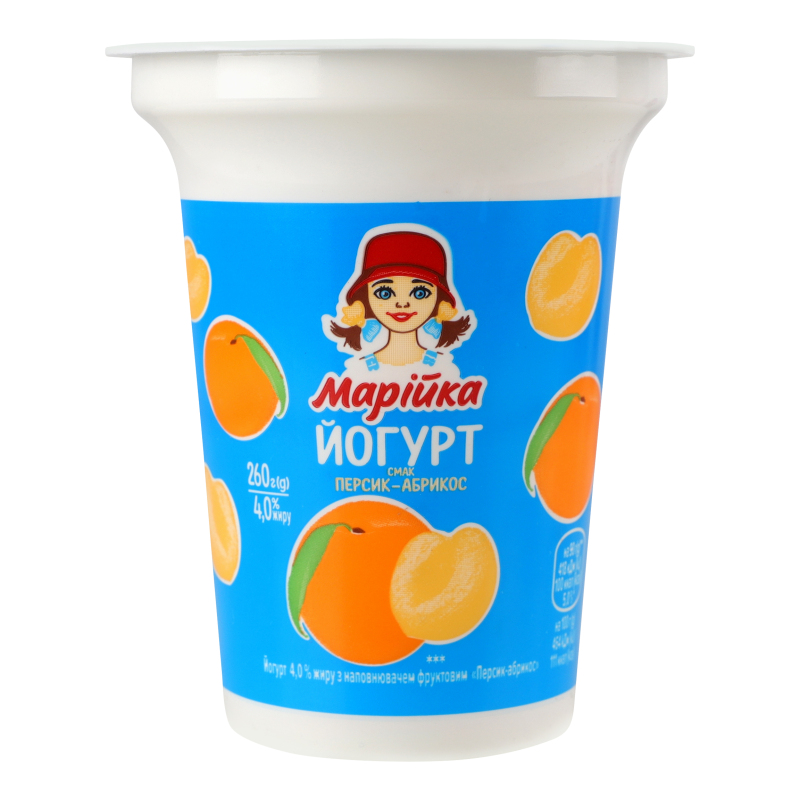 Йогурт Марійка 4% 260г ПерсикАбрикос