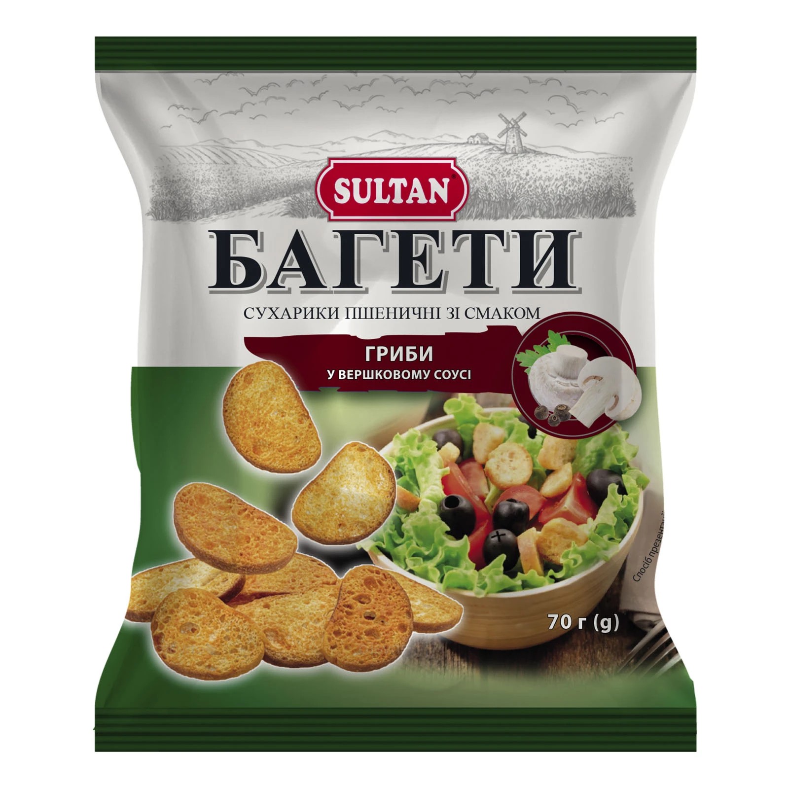 Сухарики Sultan 70г Гриб пшен