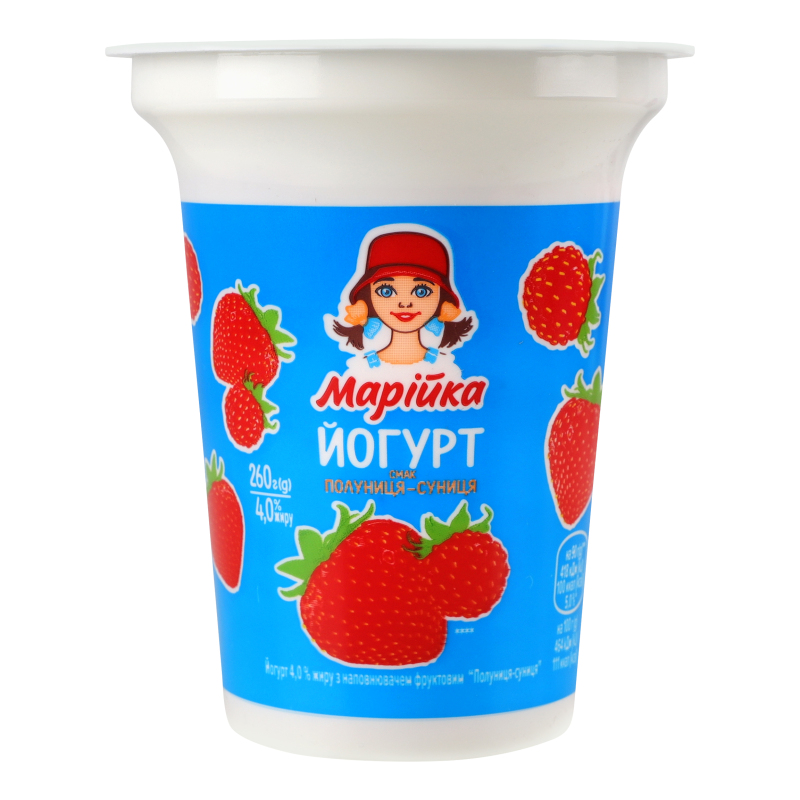 Йогурт Марійка 4% 260г ПолуницяСуниця