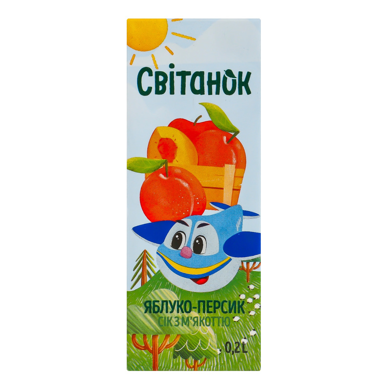 Сік Світанок 0,2л Яблуко-Персик