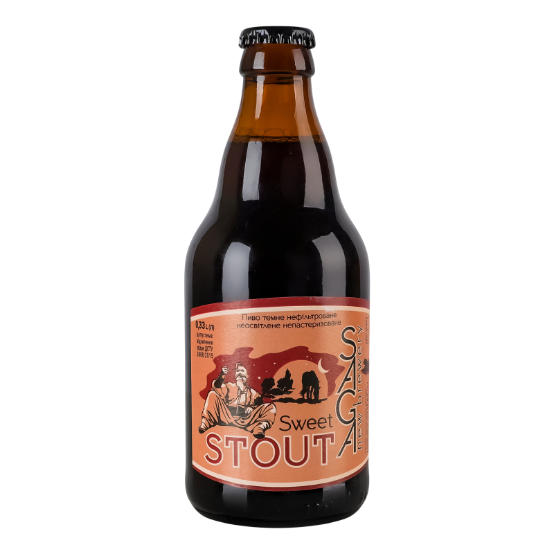 Пиво Saga 0,33л Sweet Stout 5,8% с/б