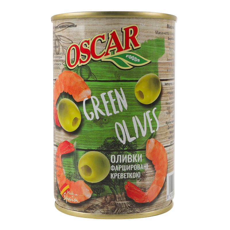 Оливки Oscar Foods 300г Фаршировані крев