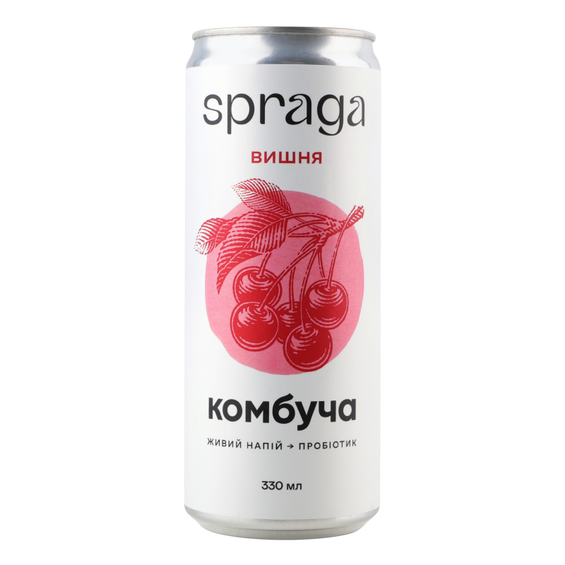 Напій Spraga 330мл Комбуча вишня ж/б