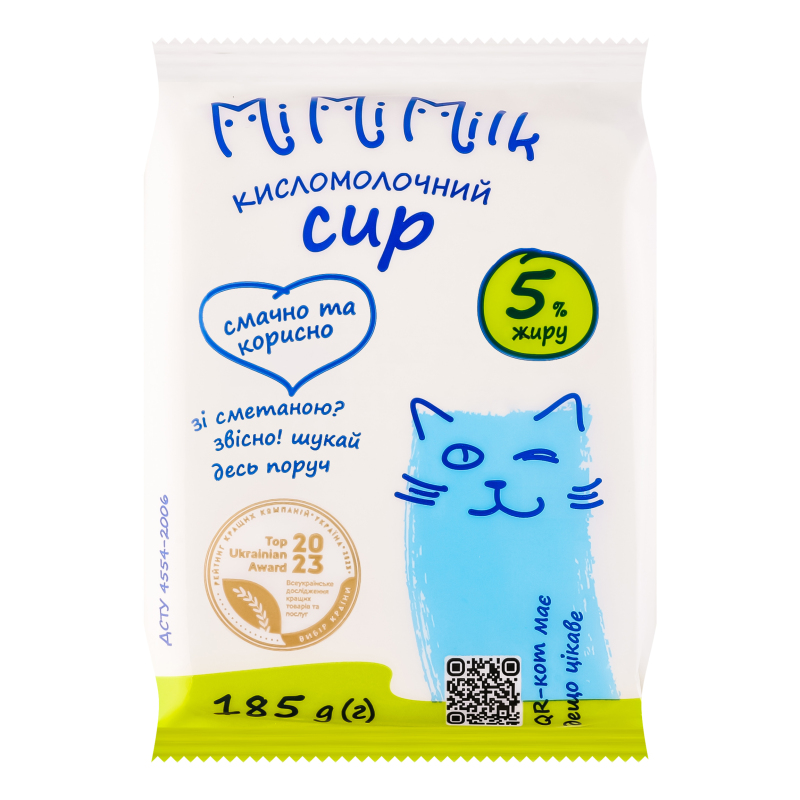 Сир MiMiMilk 5% 185г кисломолочний