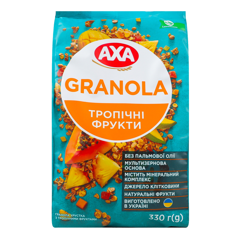 Гранола АХА 330г з Тропічними фруктами