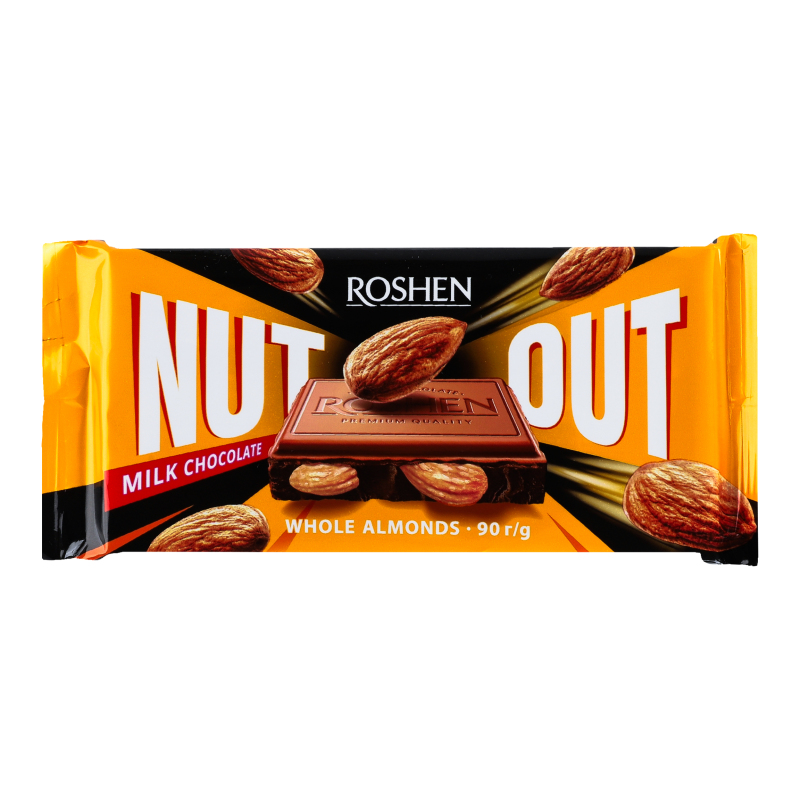 Шоколад ROSHEN 90гNutOut Мол ціл мигд