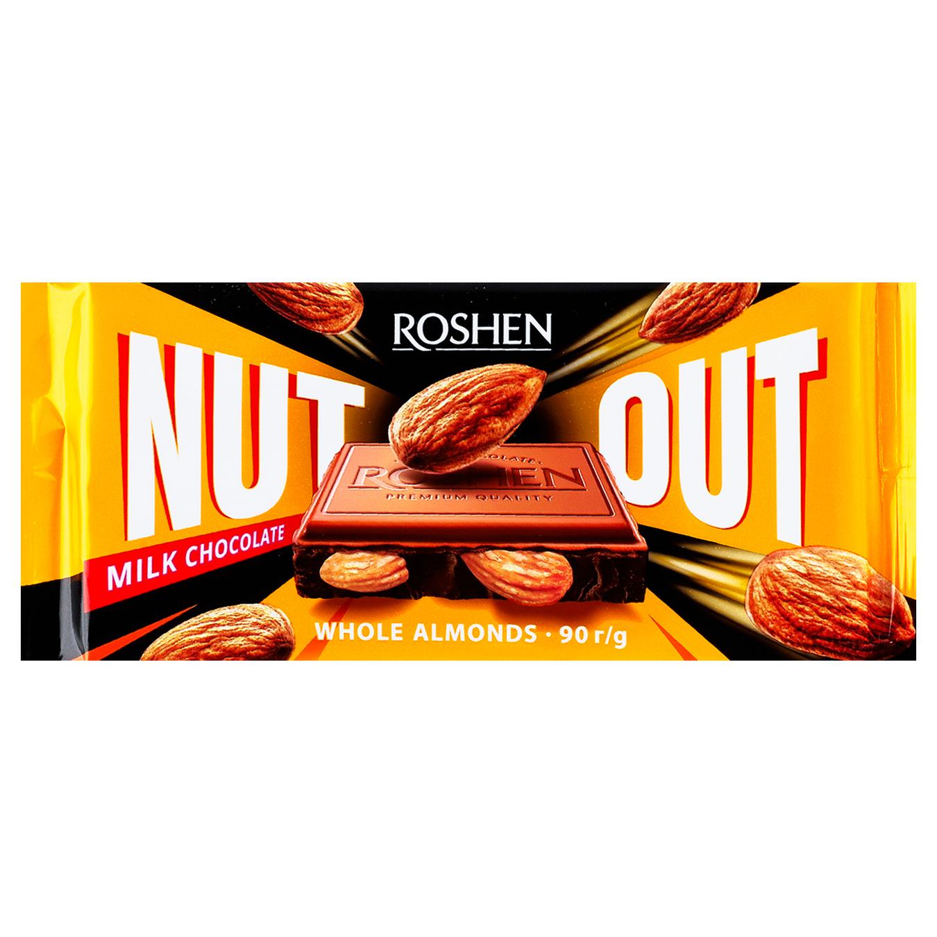 Шоколад ROSHEN 90гNutOut Чорн ціл мигд