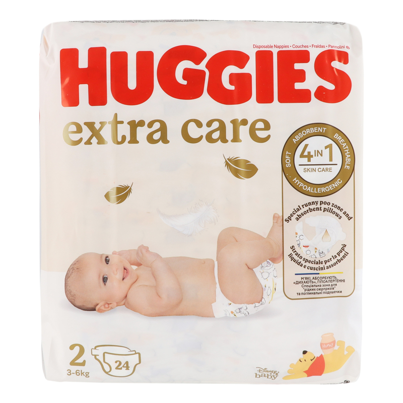 Підгузники Huggies Extra Care 2 3-6кг 24