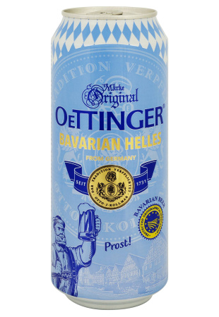 Пиво Oettinger 0,5лBavarianHel 4,7% ж/б