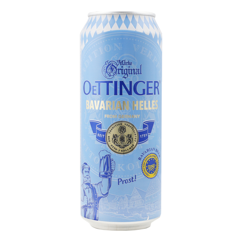 Пиво Oettinger 0,5лBavarianHel 4,7% ж/б