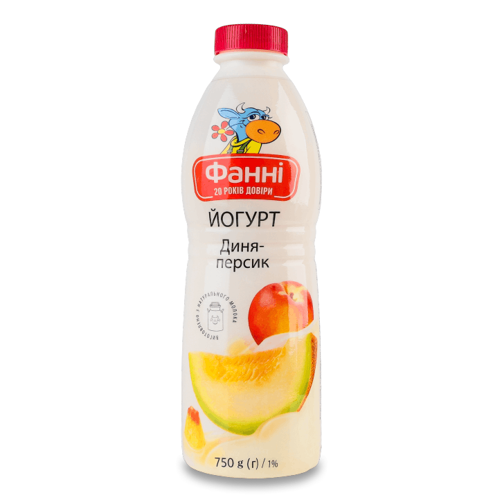 Йогурт Фанні 1% 750г ДиняПерсик