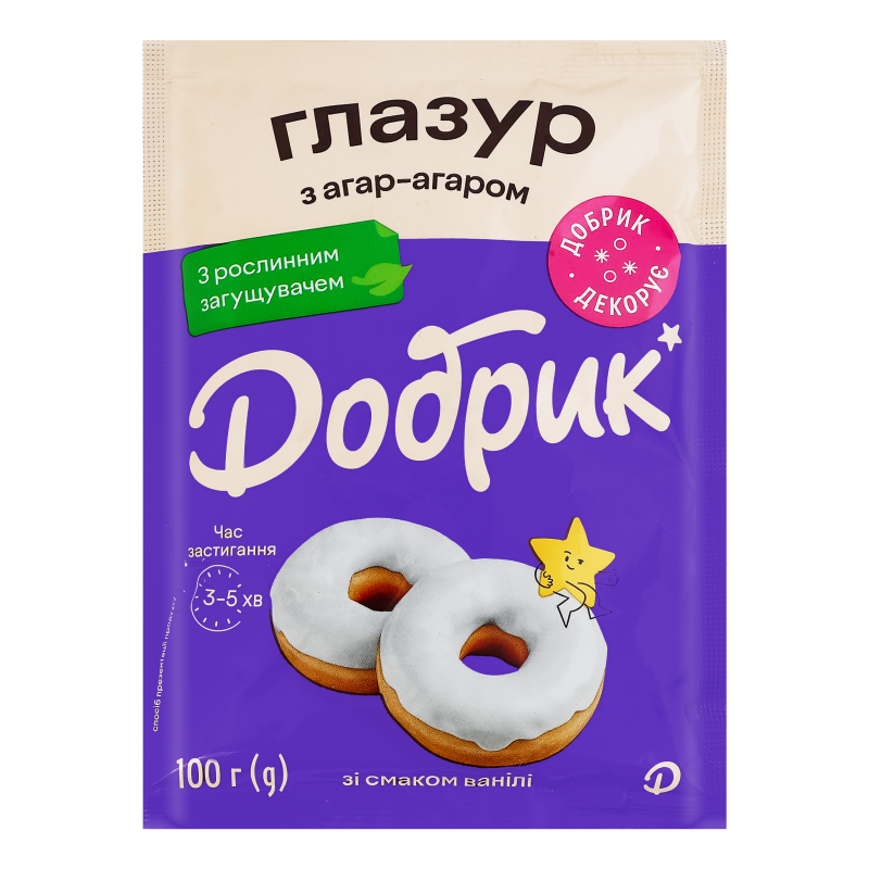 Глазур Добрик 100г з агар-агаром