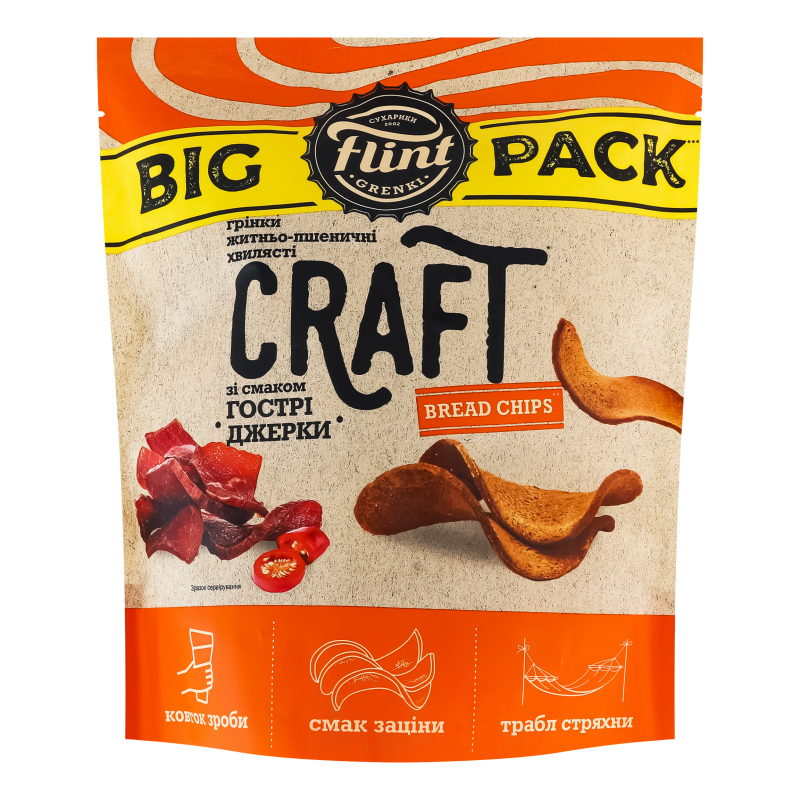 Грінки Флінт 130г Гострі джерки хвиляст