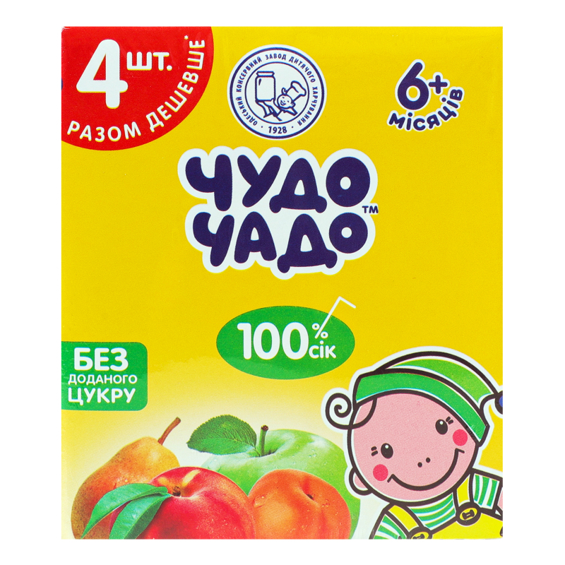 Сік ЧудоЧадо 4*200мл Наб Ябл гр перс абр
