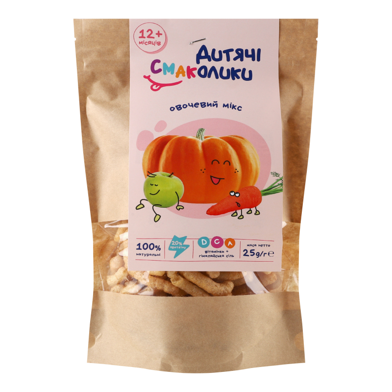 Круп'яні пал ДитячіСмаколики 25г Овочеви