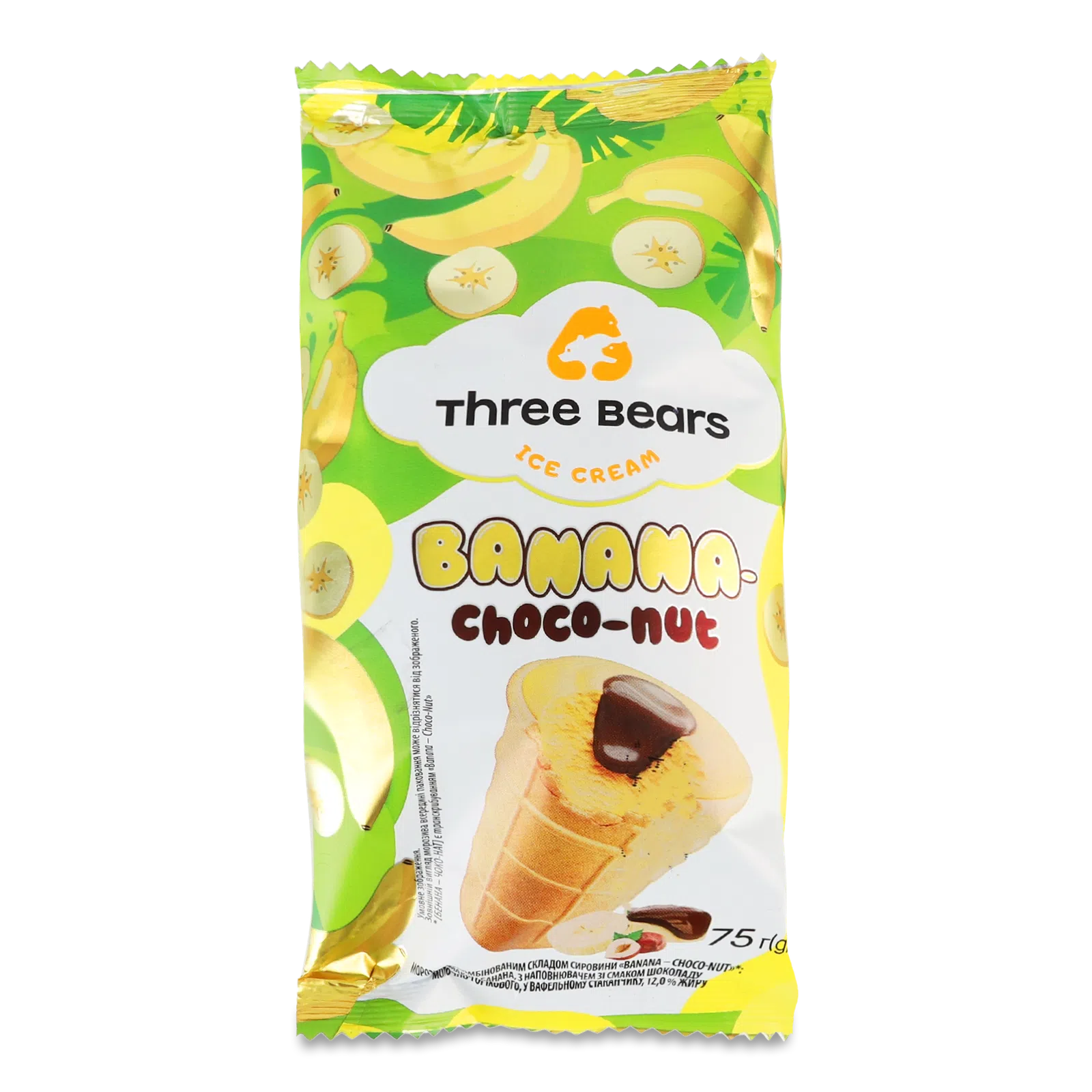 Морозиво Три Ведмеді 75г Banana