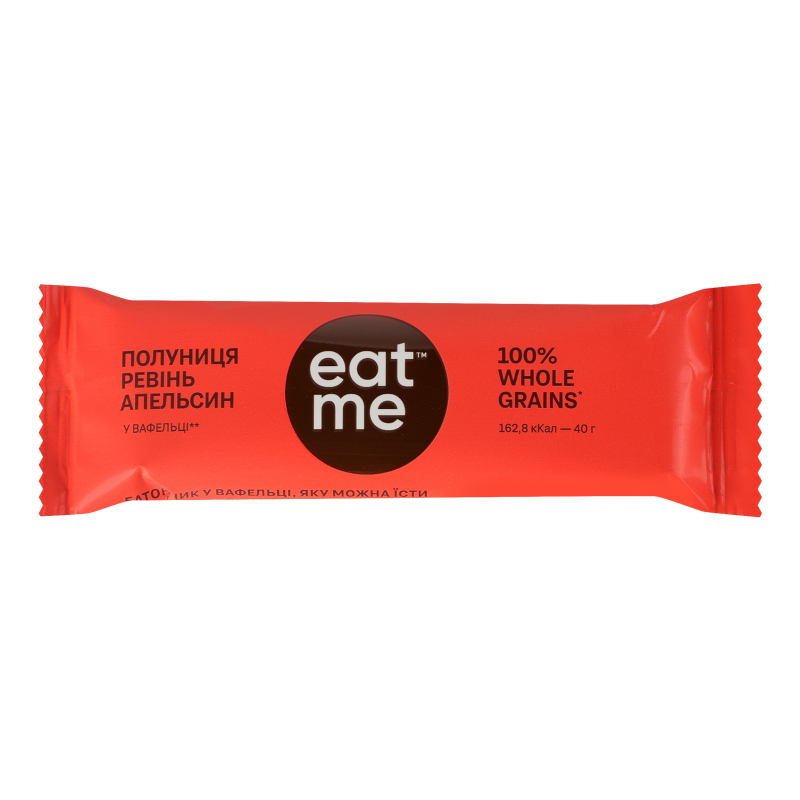 Батончик EatMe 40г Полуниця Ревінь Апел