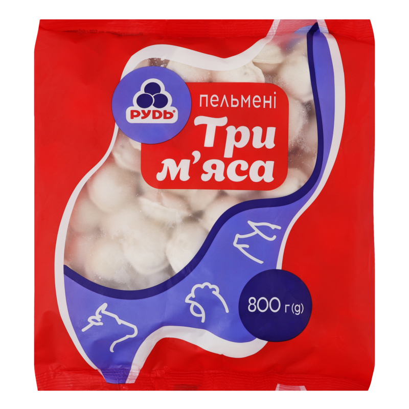 Пельмені Рудь 800г Три мяса
