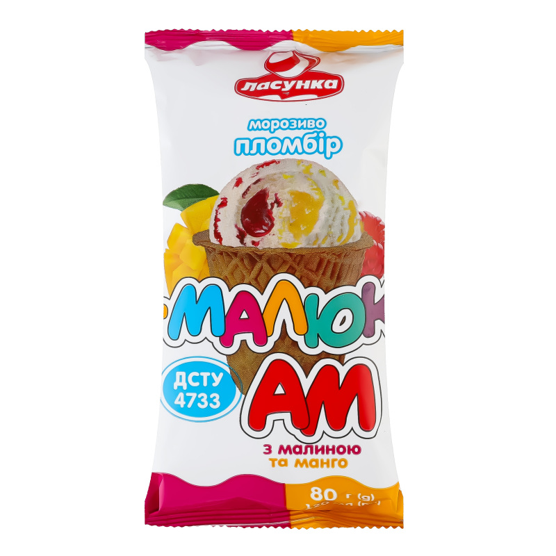 Морозиво Ласунка 90гМалюк-Ам Малин Манго