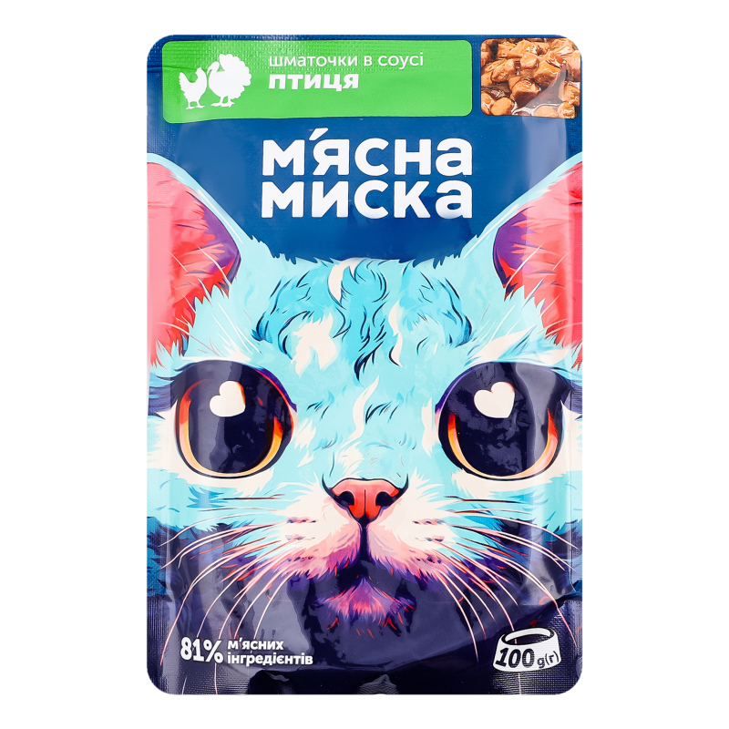 Корм Мясна миска дк 100г Птиця