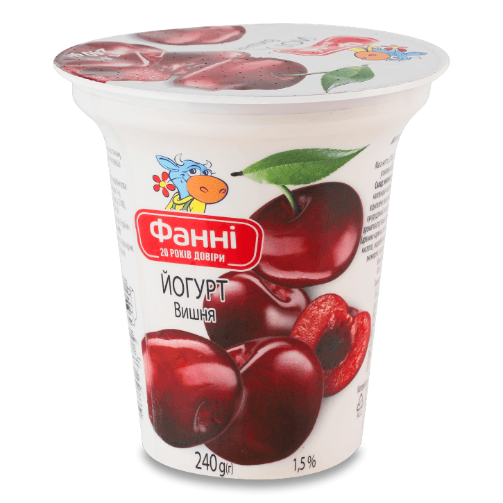 Йогурт Фанні 1,5% 240г Вишня ст