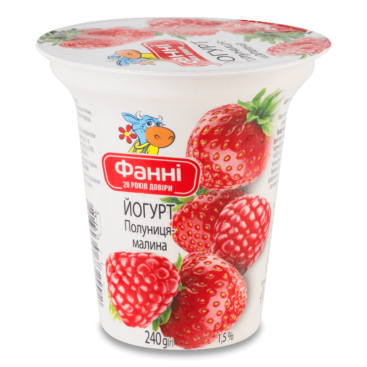 Йогурт Фанні 1,5% 240гПолуницяМалина ст